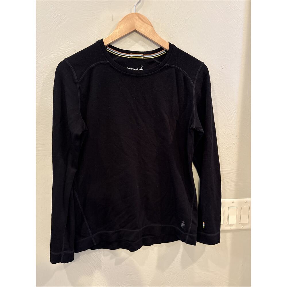 SmartWool Medium Classic Thermal Merino Wool Crew Top Baselayer Slim Fit Black